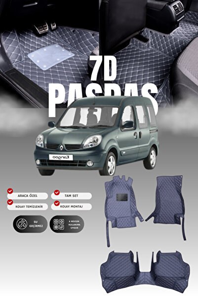 stiloto Renault Kangoo (1998-2008) 7D Deri Havuzlu Oto Paspas | Tam Koruma,Ar...