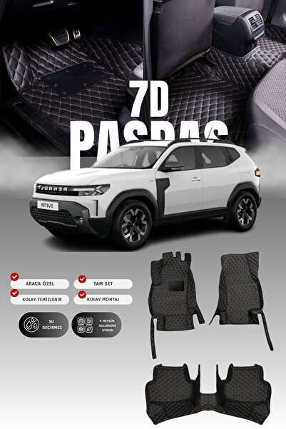 stiloto سجادة أرضية للسيارة من الجلد (7D) لرينو داستر الهجينة الخفيفة (2024 و...