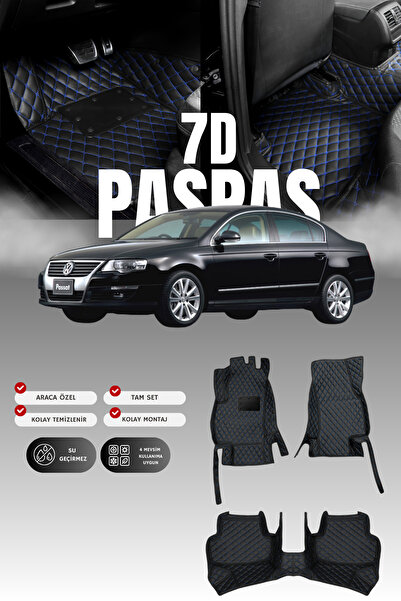 stiloto فولكس فاجن باسات B6 (2006-2010) سجادة أرضية للسيارة من الجلد 7D |   ح...