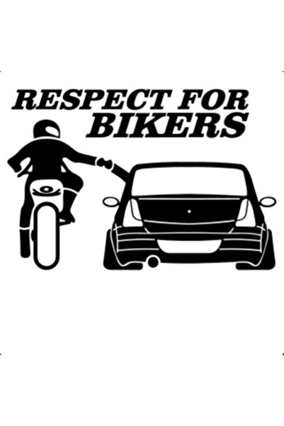 OEM Decorative sticker for wall, car and window, "Respect for bikers", Logan,...
