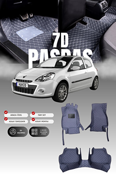 stiloto دواسة سيارة جلدية لرينو كليو 3 هاتشباك (2005-2012) 7D |   حماية كاملة