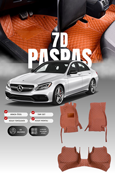 stiloto Mercedes C200 / W205 (2014-2021) 7D Deri Havuzlu Oto Paspas | Tam Kor...