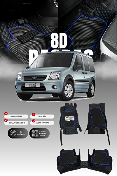 stiloto Ford Tourneo Connect (2002-2013) 8D Deri Havuzlu Oto Paspas | Tam Kor...