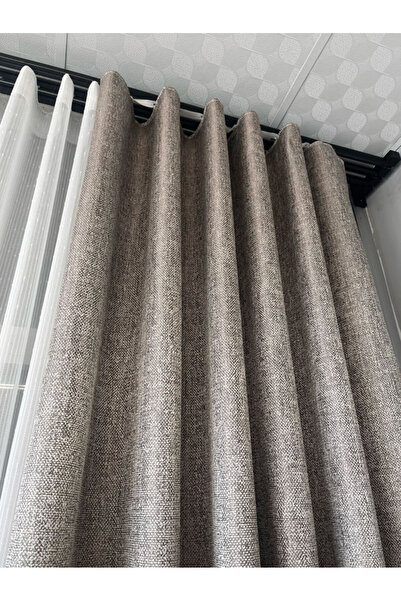 PERDEYERİ S Pile Nevra Jakarlı 1/3 Kat Fon Perde TEK KANAT