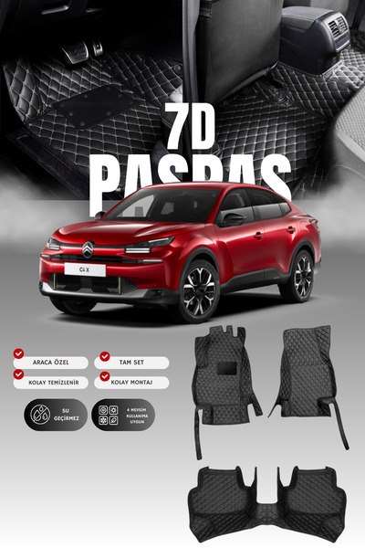 stiloto Citroen C4X Benzinli (2022 ve sonrası) 7D Deri Havuzlu Oto Paspas | T...