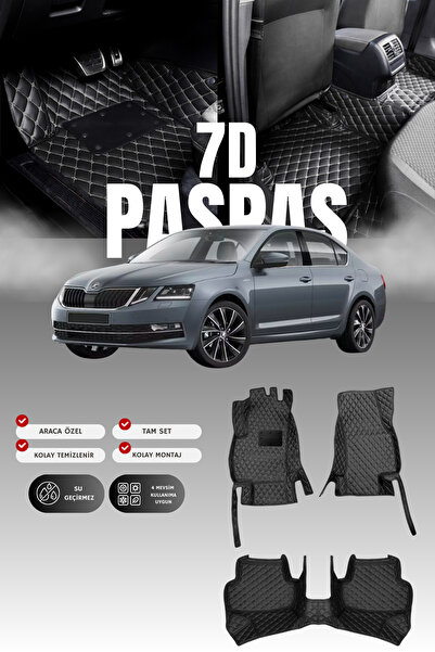 stiloto سجادة أرضية جلدية للسيارة سكودا أوكتافيا (2012-2019) 7D |   حماية كام...