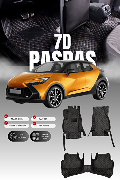 stiloto سجادة أرضية للسيارة من الجلد لتويوتا سي إتش-آر (2023 وما بع) بتصميم 7...