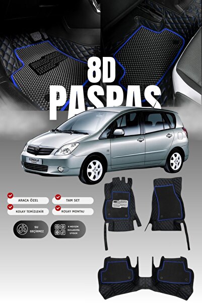 stiloto دواسة سيارة تويوتا كورولا فيرسو (2001-2004) من الجلد بتصميم حوض، 8 قط...