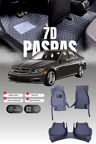 stiloto دواسة سيارة جلدية لمرسيدس C180 / W204 (2007-2014) بتصميم حوض سباحة 7D...