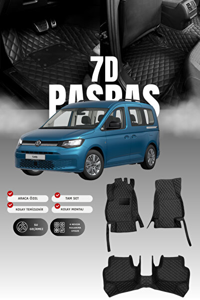 stiloto فولكس فاجن كادي (2021 وما بعده) حصيرة أرضية للسيارة من الجلد 7D |   ح...