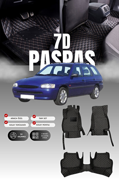 stiloto فورد إسكورت (1990-2000) سجادة أرضية للسيارة من الجلد 7D |   حماية كام...