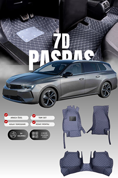 stiloto سجادة أرضية جلدية لسيارة أوبل أسترا إل ستيشن واجن (2021 وما بع ذلك) 7...