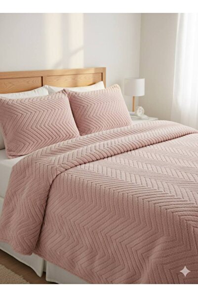 SURGUN ÇEYİZ Welsoft Bedspread with Zigzag Pattern 230X250 2 Pieces Yasitik C...