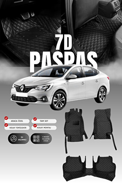 stiloto سجادة أرضية للسيارة من الجلد من نوع 7D لسيارة رينو تيلانت (2021 وما ب...