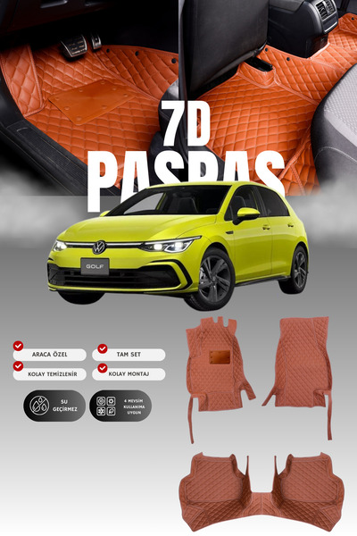 stiloto فولكس فاجن جولف 8 هايبرد (2021 وما بعده) سجادة أرضية للسيارة من الجلد...