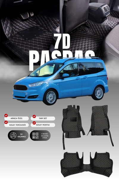 stiloto فرشة أرضية جلدية للسيارة فورد تورنيو كورير (2014-2023) 7D |   حماية ك...