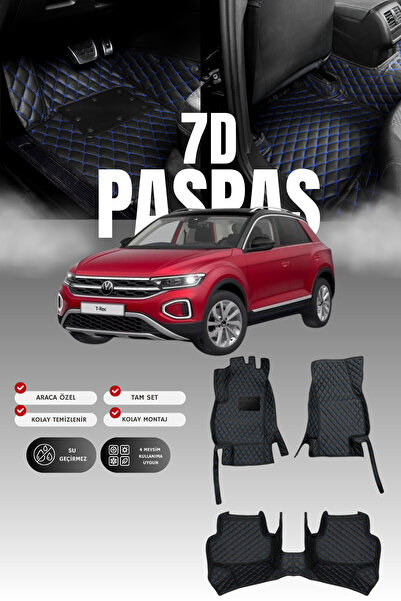 stiloto فولكس فاجن تي-روك (2019 وما بعده) سجادة أرضية للسيارة من الجلد 7D |  ...