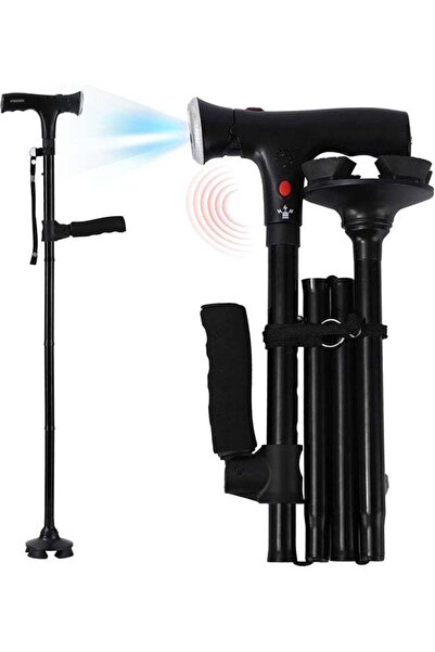 Saharaz Walking Cane,Folding Cane with Led Light and Alarm,Adjustable Cane Su...
