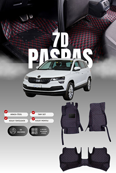 stiloto سجادة أرضية للسيارة من الجلد لسيارة سكودا كاروك (2017 وما بعدها) 7D |...