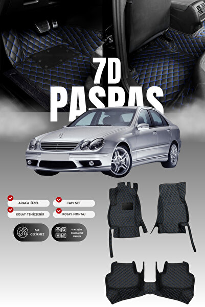 stiloto دواسة سيارة جلدية لمرسيدس C200 / W203 (2000-2007) طراز 7D |   حماية ك...