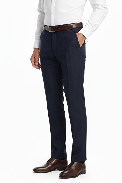 Günce Men's Regular Fit Striped Fabric Pants Lycra Fabric Bgl-St05037