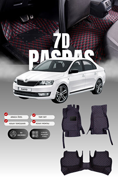 stiloto سجادة أرضية جلدية للسيارة سكودا سوبر-بي (2008-2015) 7D |   حماية كامل...
