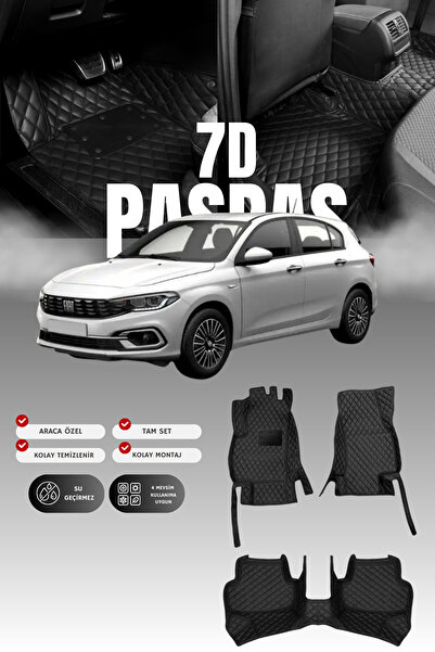 stiloto دواسة سيارة جلدية سباعية الأبعاد لسيارة فيات إيجيا هاتشباك (2016-2020...