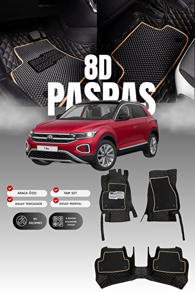 stiloto Volkswagen T-Cross (2022 ve sonrası) 8D Deri Havuzlu Oto Paspas | Tam...