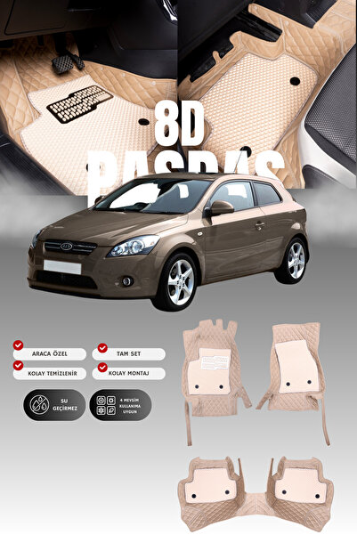 stiloto دواسة سيارة جلدية لسيارة كيا سيد (2006-2012) طراز 8D |   حماية كاملة،...