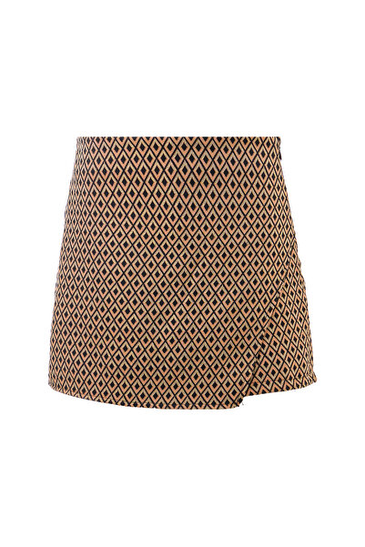 Eight Fashion Women's Multi-Colored High Waist Mini Jacquard Shorts Skirt