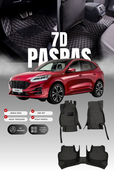 stiloto فورد كوجا (2020 وما بع ذلك) سجادة أرضية للسيارة من الجلد 7D |   حماية...