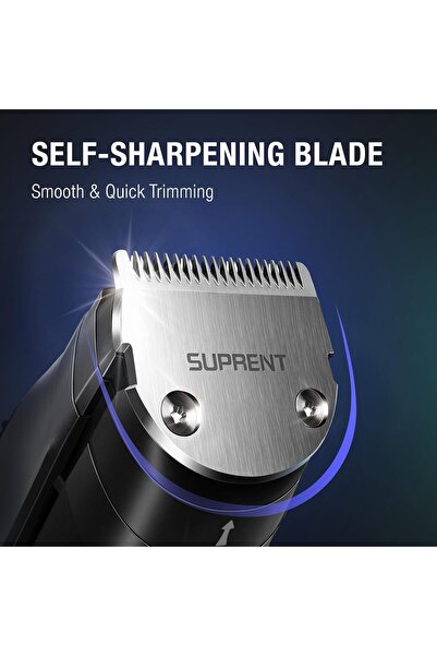 SUPRENT Beard Trimmer — Adjustable USB-C Rechargeable, IPX7, 0.5–20 mm