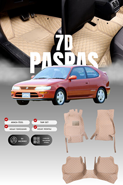 stiloto دواسة سيارة تويوتا كورولا (1992-1998) من الجلد بتصميم حوض السباحة 7D ...