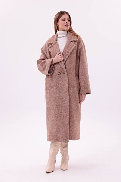 motix Çift düğmeli içi astarlı kaşe kaban