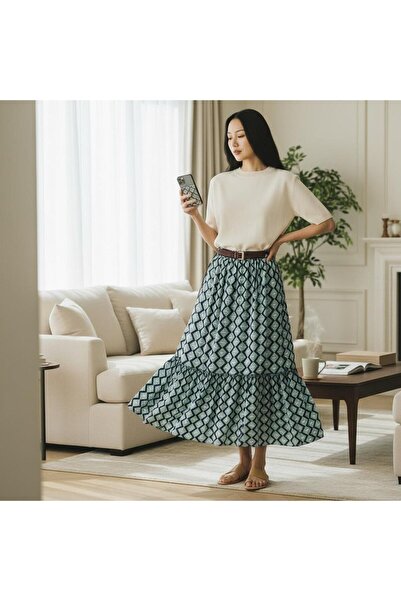 OwenLife Owen Life Chiffon Belted Skirt Standard Size Fits Sizes 38 40 42 44 46 48 50 52