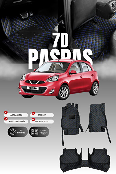 stiloto دواسة سيارة جلدية لنيسان ميكرا (2011-2015) بتصميم حوض سباحة 7D |   حم...