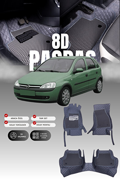 stiloto دواسة سيارة جلدية لسيارة أوبل كورسا سي (2002-2006) 8D |   حماية كاملة...