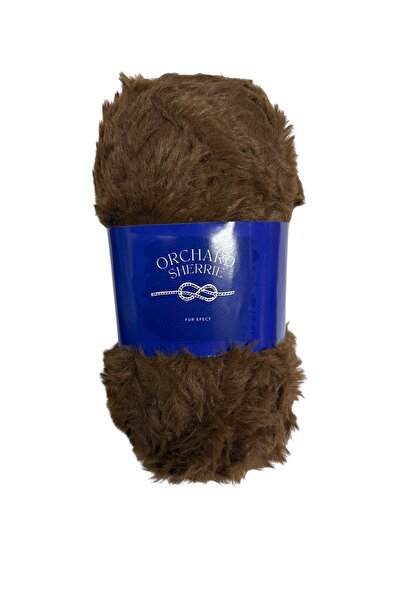 ORCHARD Sherrie Kahverengi Tavşan Tüyü Dokulu Kürk Görünümlü Örgü İpi No:06