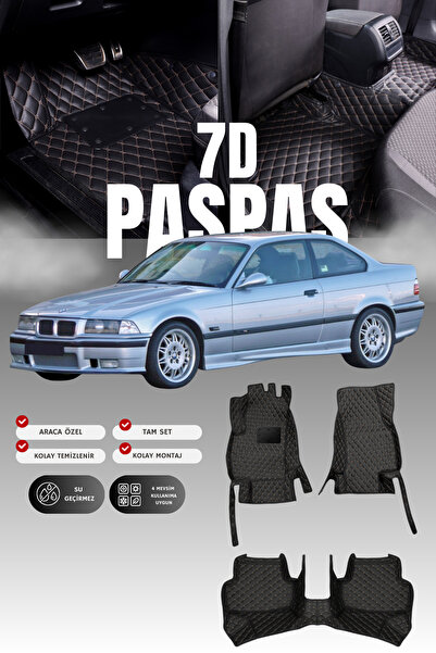 stiloto سجادة أرضية للسيارة من الجلد لسيارات بي إم دبليو الفئة الثالثة E36 (1...