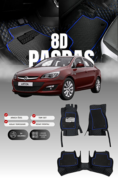 stiloto Opel Astra J Sedan (2010-2015) 8D Deri Havuzlu Oto Paspas | Tam Korum...