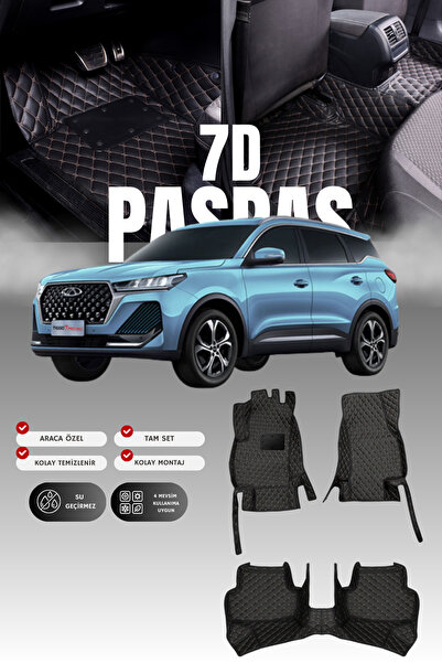 stiloto سجادة أرضية للسيارة من الجلد 7D لسيارة شيري تيجو 7 برو ماكس (2020 وما...