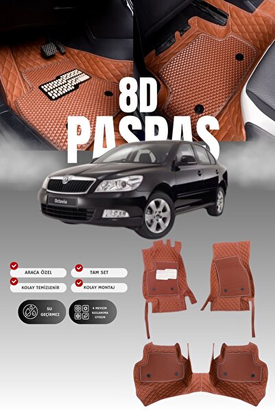 stiloto Skoda Octavia (2009-2012) 8D Leather Pool-Type Auto Floor Mat |   Ful...