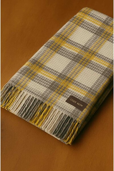 Dinarsu COZY LİFE BATTANİYE GRİ -SARI