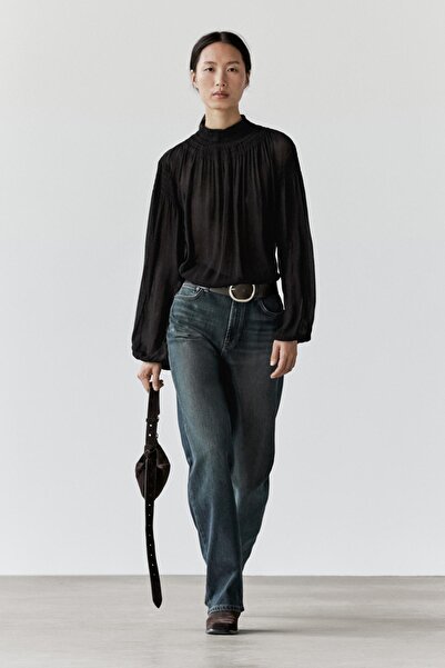 Massimo Dutti Yaka detaylı dökümlü bluz