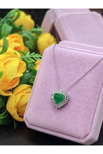 argint 925 COLIER INIMA VERDE