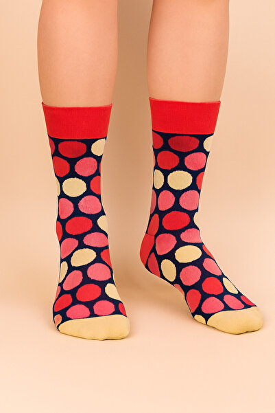 Esinti 3 ζευγάρια πολύχρωμες κάλτσες με μοτίβο πουά σε κουτί