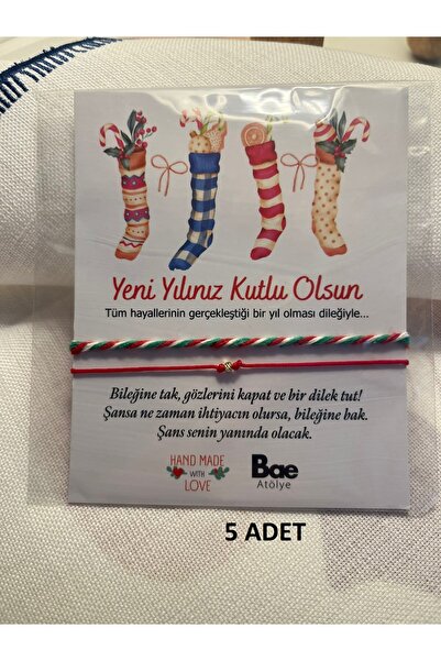 BAE ATOLYE 5 Pcs New Year Gift Dorika Red String and Red-White-Green String N...