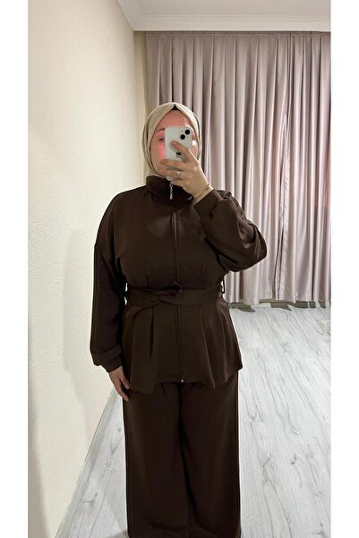 QSS طقم ملابس إسلامية بحزام مطاطي وسحاب