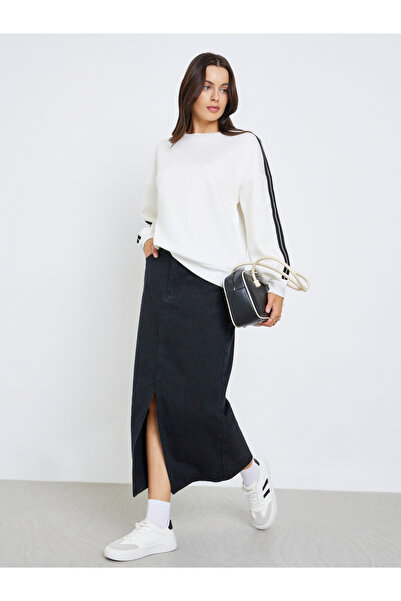 Styli Oversized Longline Sweatshirt with Taping Detail