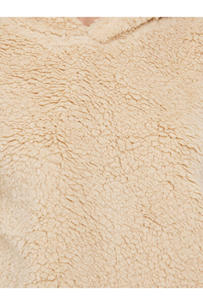 Styli Beige Fleece Hoodie and Long Pyjama Set